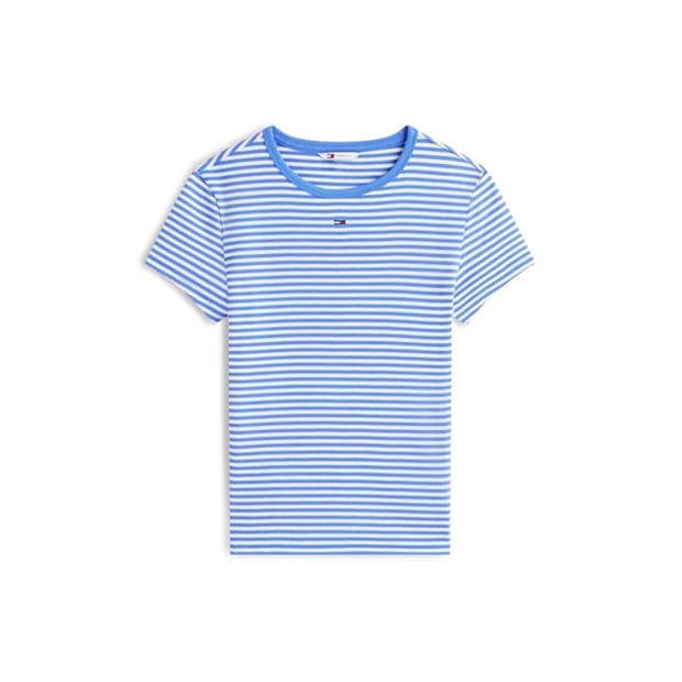 Emp Blue/St - Tommy Jeans - Short Sleeve Logo Ribbed T-Shirt