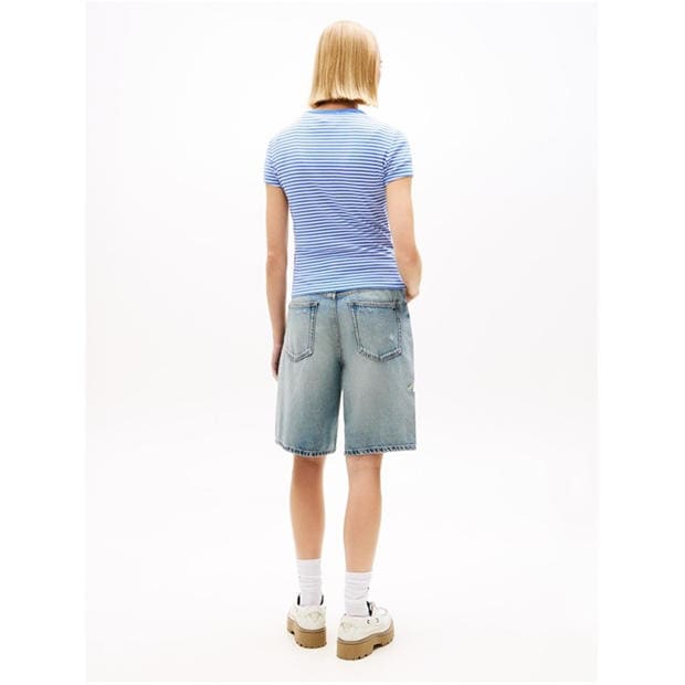 Emp Blue/St - Tommy Jeans - Short Sleeve Logo Ribbed T-Shirt