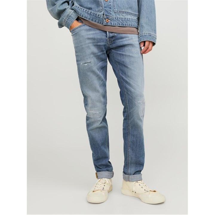 Jack And Jones Men' Blue Glenn Slim Fit Jeans in Size S, Sports Direct