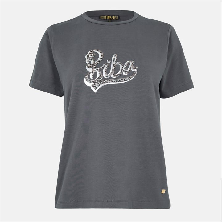 Biba Women's Grey Logo T-Shirt in Size 12, Sports Direct