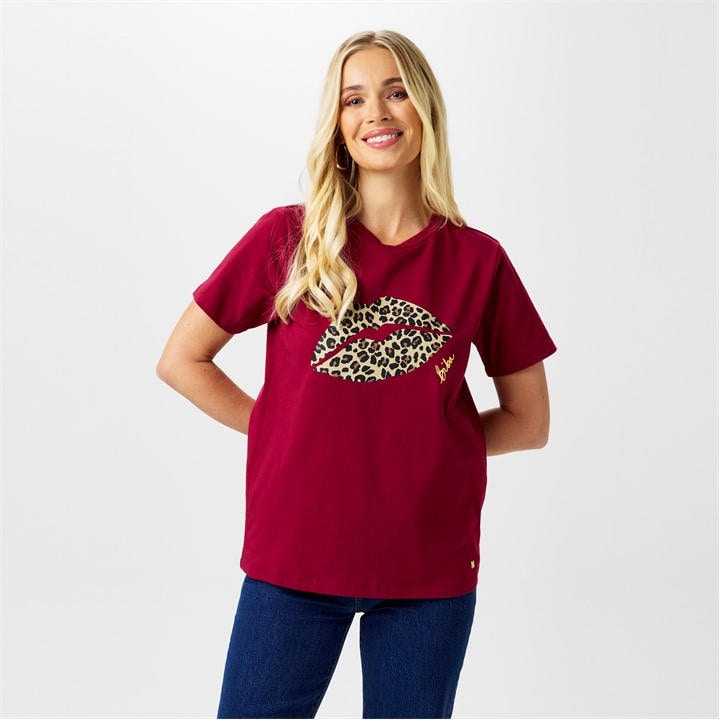 Biba Women's Red Logo T-Shirt in Size 8, Sports Direct