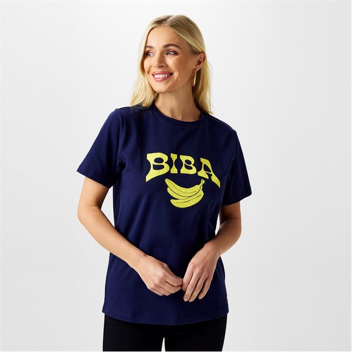 Biba Women's Blue Logo T-Shirt in Size 8, Sports Direct