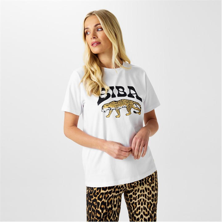 Biba Women's White Logo T-Shirt in Size 8, Sports Direct