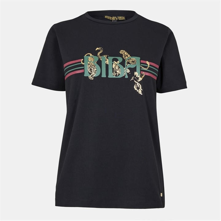 Biba Women's Black Logo T-Shirt in Size 14, Sports Direct