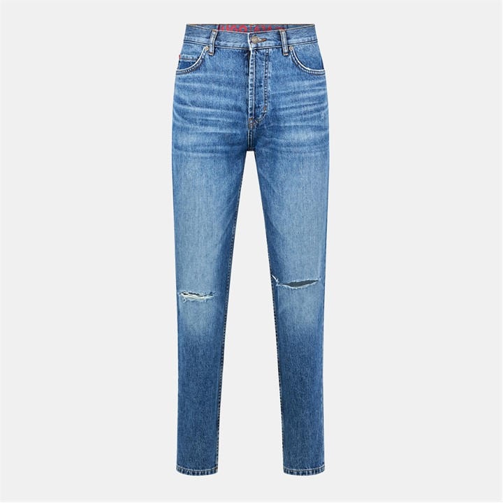 Hugo Men's Blue Rip Tapered Jeans in Size 34 R, Sports Direct
