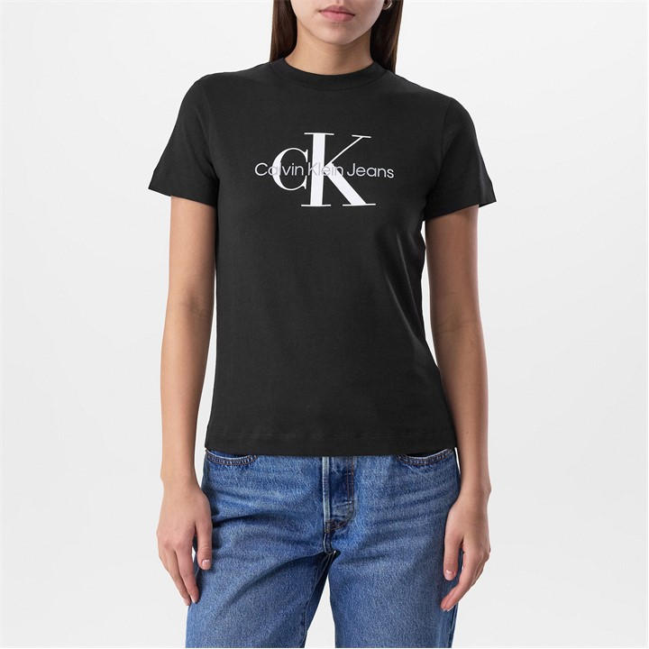 Calvin Klein Jeans Women's Black Logo T-Shirt Size 8