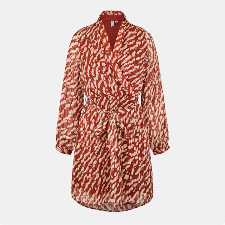 Vero Moda Women's Red Patterned Wrap Dress in Size 14, Sports Direct