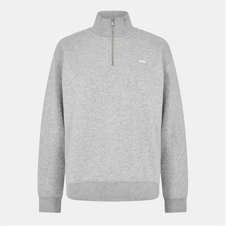 Levis Women's Grey Levi's Quarter Zip Fleece in Size 12, Sports Direct
