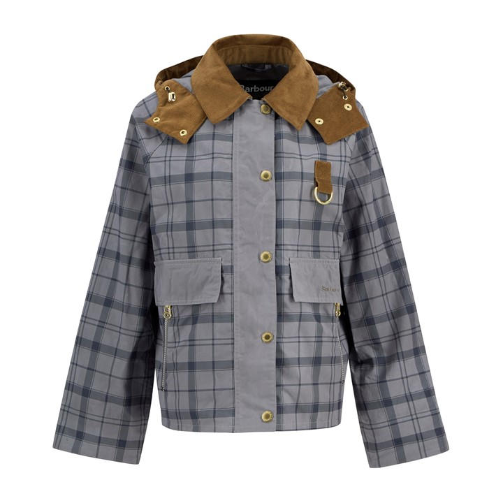 Barbour Women's Grey Carnforth Tartan Casual Jacket in Size 12, Sports Direct