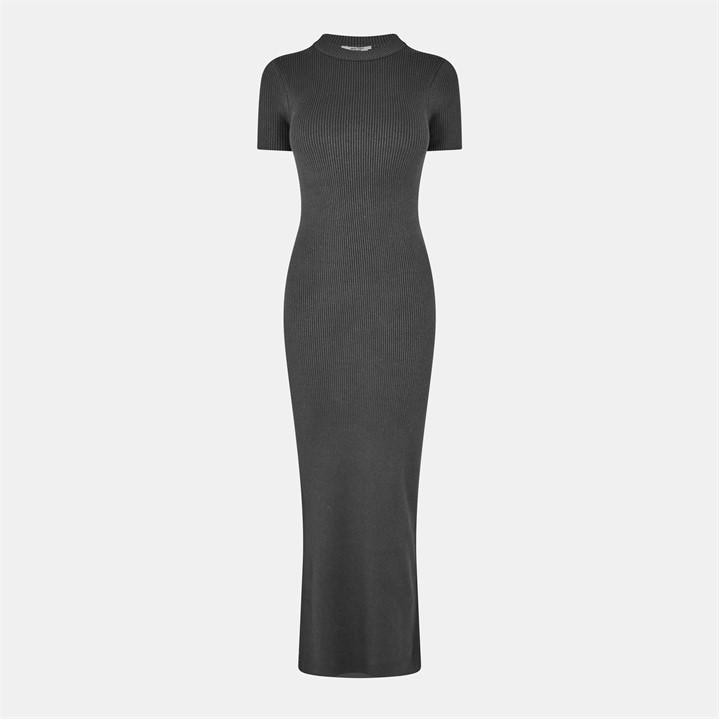 Jack Wills Women's Grey Travelrib Maxi Knitted Jumper Dress in Size 14, Sports Direct