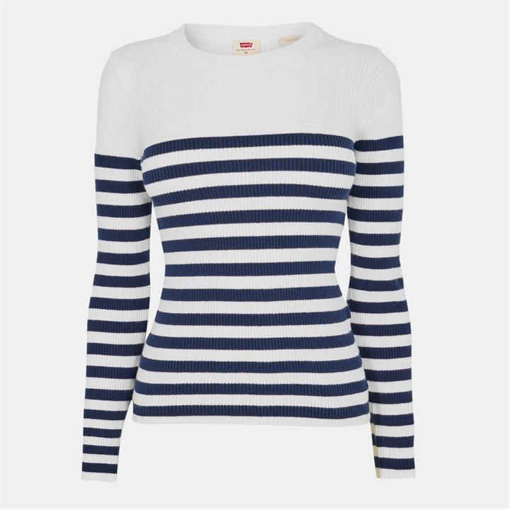 Levis Women's Cream Rib Crew Knitted Top in Size 14, Sports Direct