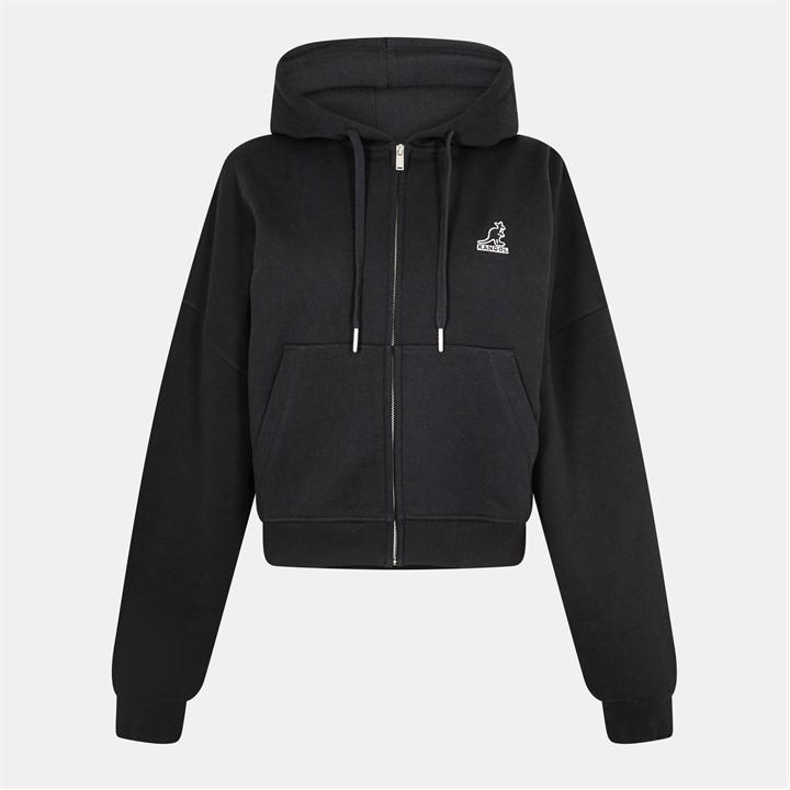 Kangol Women's Black Zip Hoodie in Size 16, Sports Direct