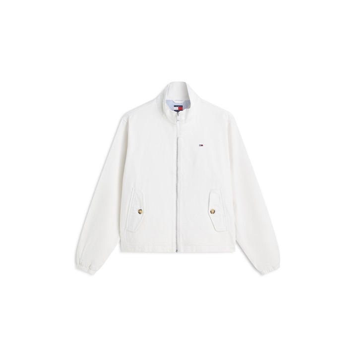 Tommy Jeans Women's White Coach Jacket in Size 10, Sports Direct