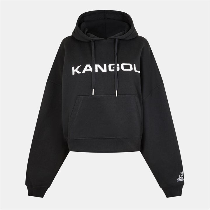 Kangol Women's Black Wordmark Zip Hoodie in Size 10, Sports Direct