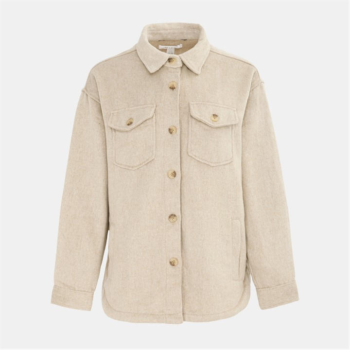 Miso Women's Beige Wool Shirt in Size 12, Sports Direct