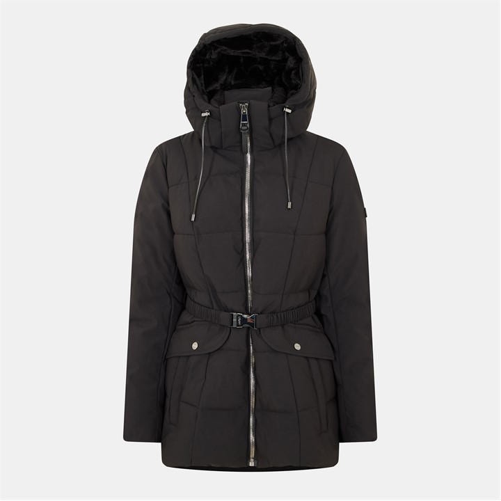 Dkny Women's Black Quilted Short Puffer Jacket in Size 8, Sports Direct