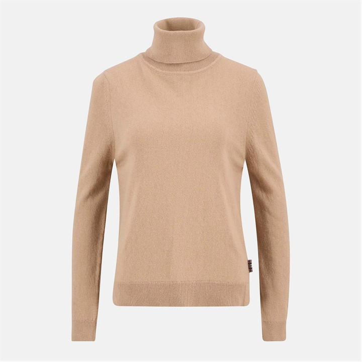 Barbour Women's Beige Pendle Roll-Neck Jumper in Size 10, Sports Direct