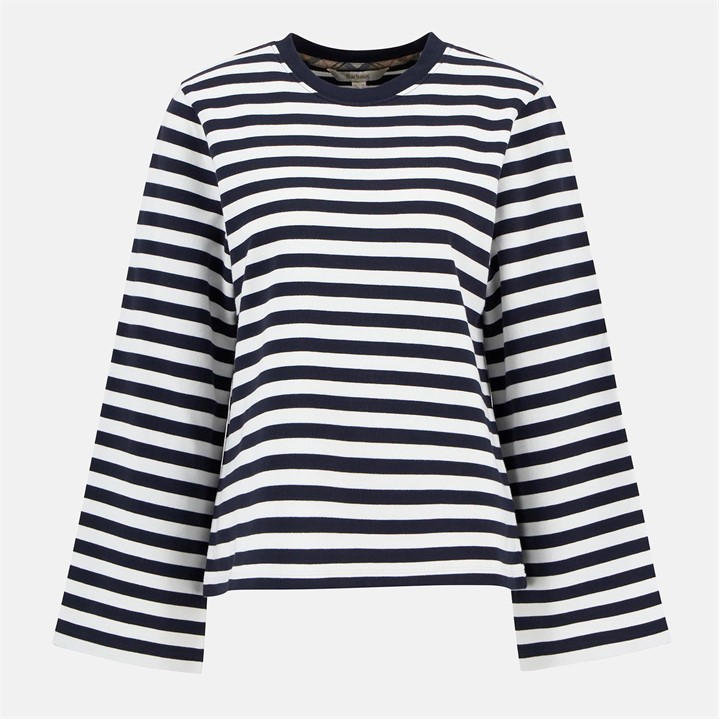 Barbour Women's Blue Robyn Striped Sweatshirt in Size 14, Sports Direct