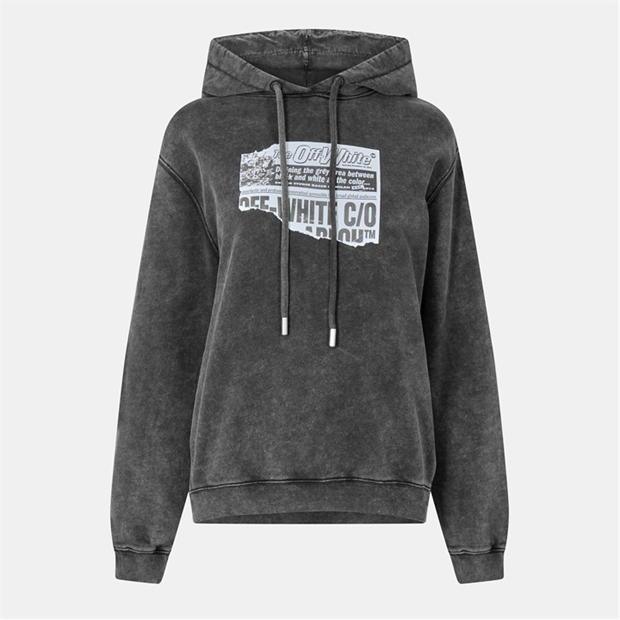 Black - OFF WHITE - Women's News Pull Over Oversized Hoodie