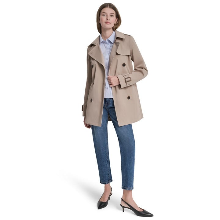 Dkny Women's Beige Trench Coat in Size 8, Sports Direct