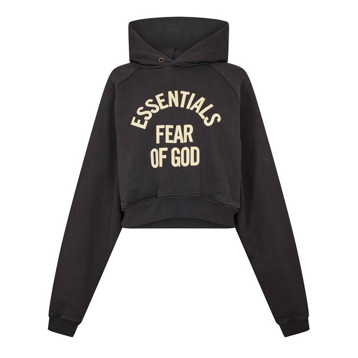 Fear Of God Essentials Women's Black Overhead Hoodie in Size 8, Sports Direct
