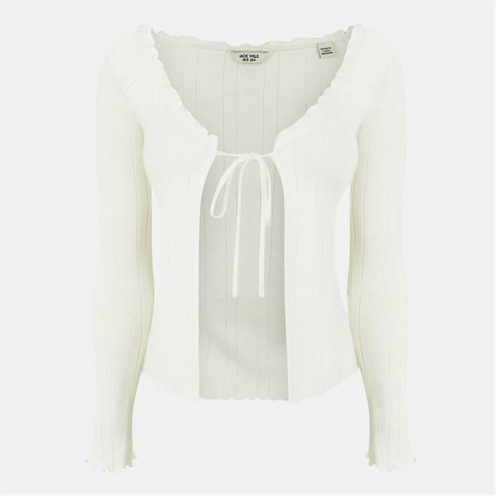 Jack Wills Women's White Pointelle Cardigan in Size 6, Sports Direct