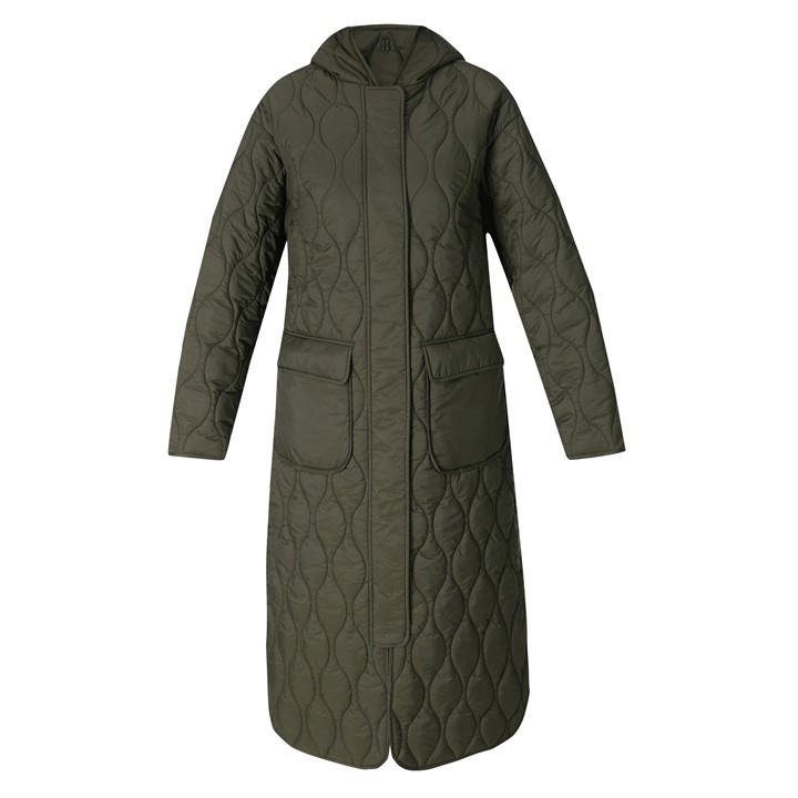 Sweaty Betty Large Women's On The Move Long Quilted Parka Nori Green SB10400 New - Image 3