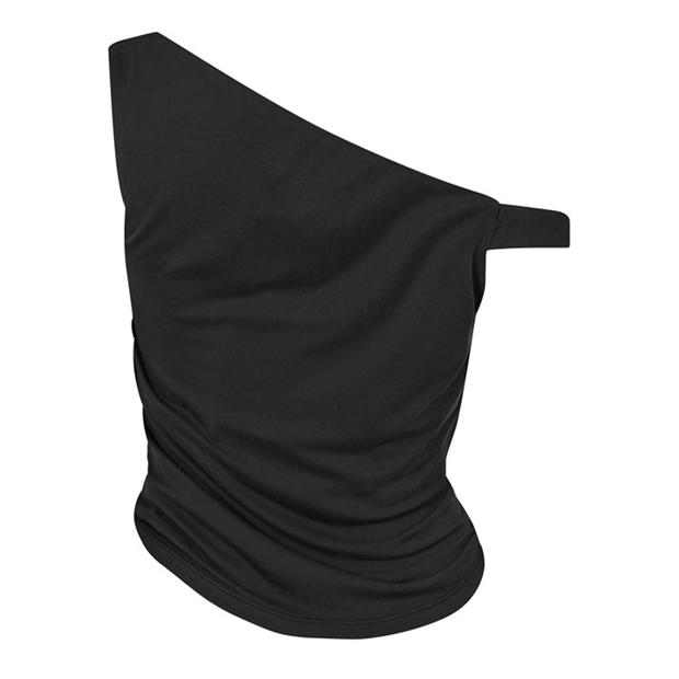 Black - Jack Wills - Women's JW Asymmetric Off Shoulder Top