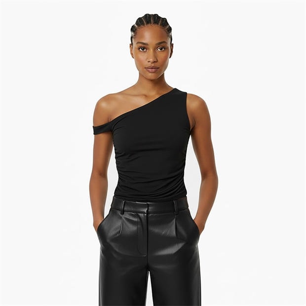 Black - Jack Wills - Women's JW Asymmetric Off Shoulder Top