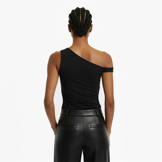 Black - Jack Wills - Women's JW Asymmetric Off Shoulder Top