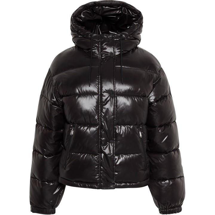 Calvin Klein Jeans Women's Black Quilted Short Puffer Jacket in Size 14, Sports Direct