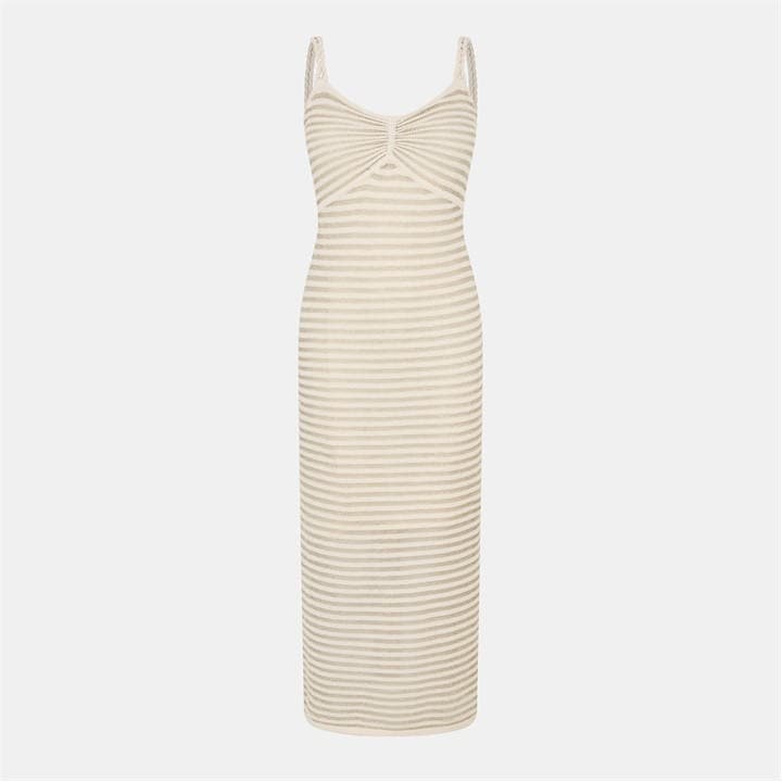 French Connection Women's Cream Jerry Textured Knit Fitted Knitted Jumper Dress in Size 12, Sports Direct