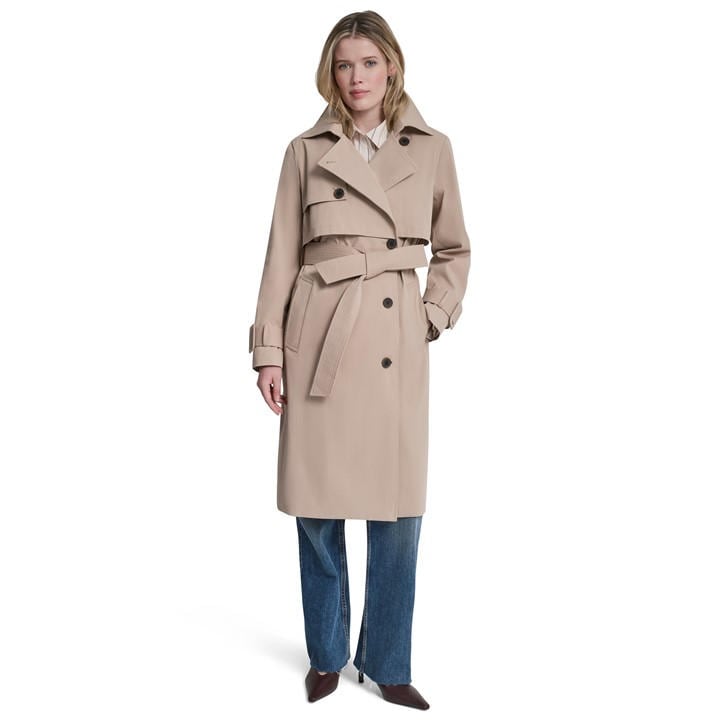Dkny Women's Beige Trench Coat in Size 16, Sports Direct