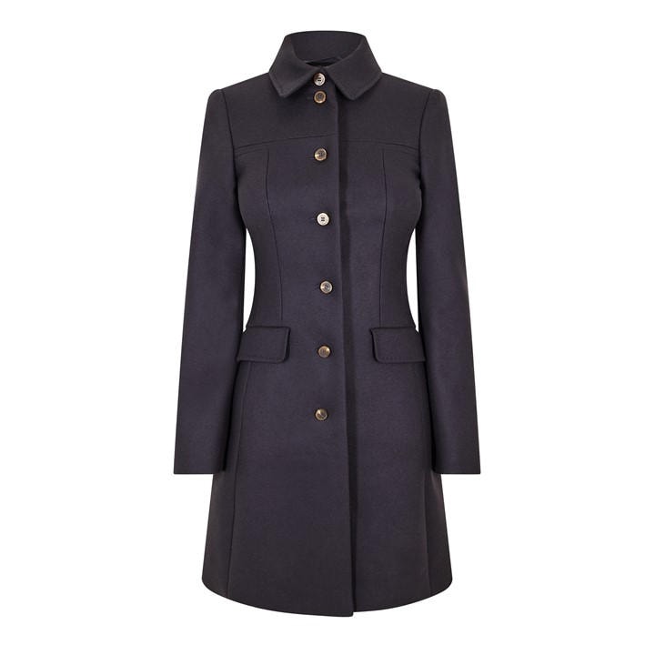 Boss Women's Blue Ciera1 101 Overcoat in Size 14, Sports Direct