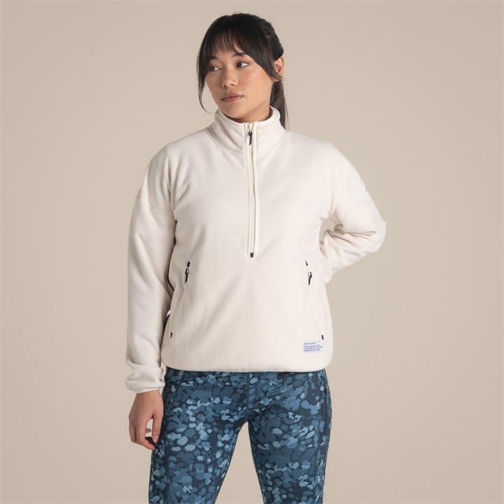 Craghoppers Women's White Rnu 1/2 Zip Fleece in Size 18, Sports Direct