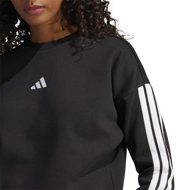 Black - adidas - Essentials Studio Lounge 3-Stripes Sweatshirt Womens