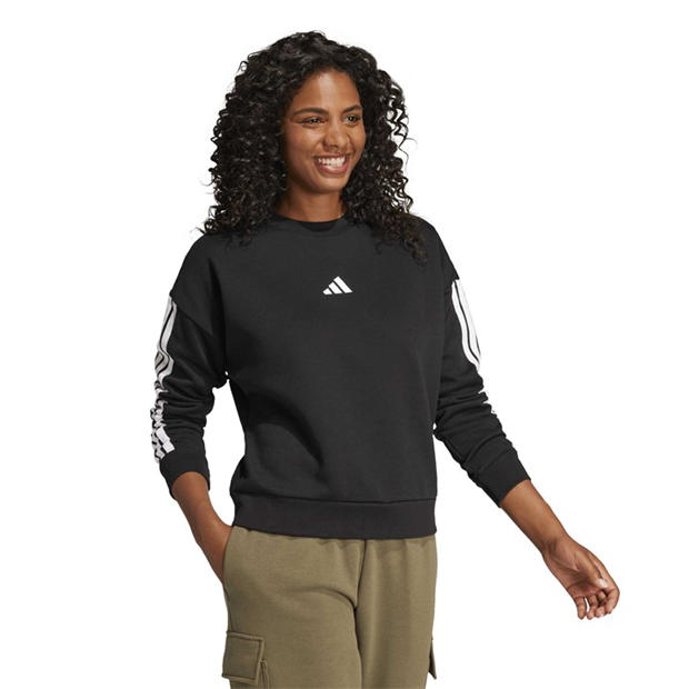 Black - adidas - Essentials Studio Lounge 3-Stripes Sweatshirt Womens