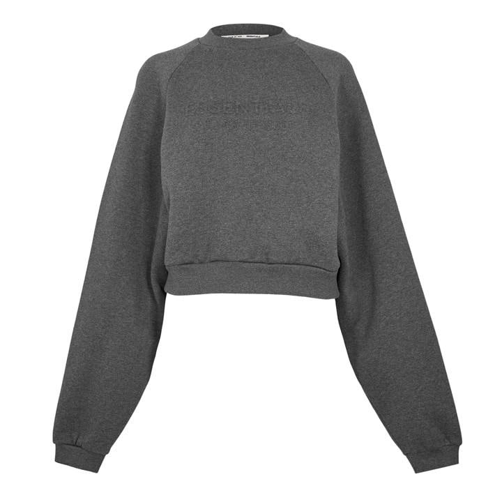 Fear Of God Essentials Women's Black Crew Sweatshirt in Size 8, Sports Direct