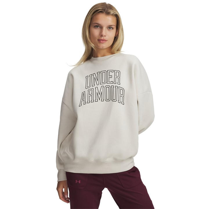 Under Armour Women's White Rival Fleece Crew Sweatshirt in Size 14, Sports Direct