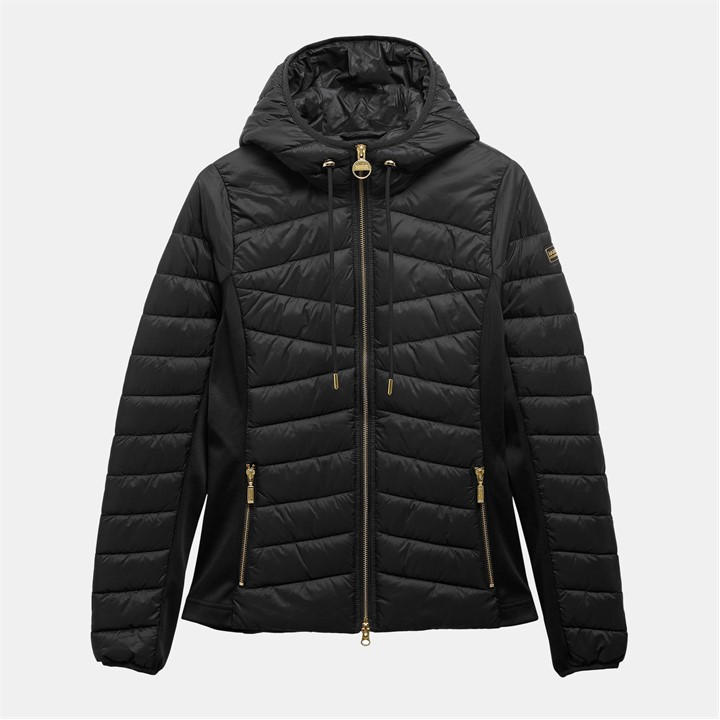 International  Women's  Grid Lock Water Resistant Long Sleeve Short Puffer Jacket, Football by Barbour  in Size 20, Sports Direct