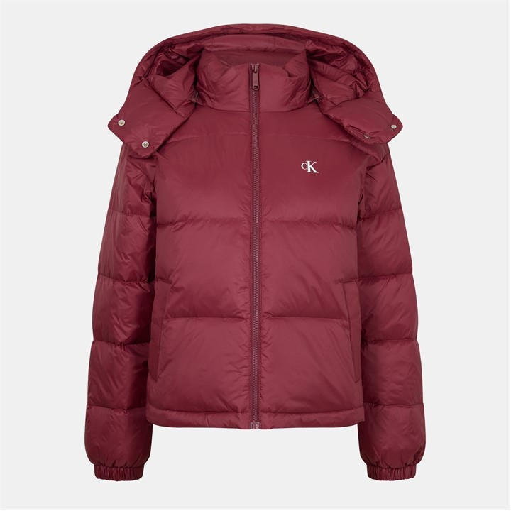 Calvin Klein Jeans Women's Red Ckj Esl Mid Puff Short Puffer Jacket in Size 12, Sports Direct