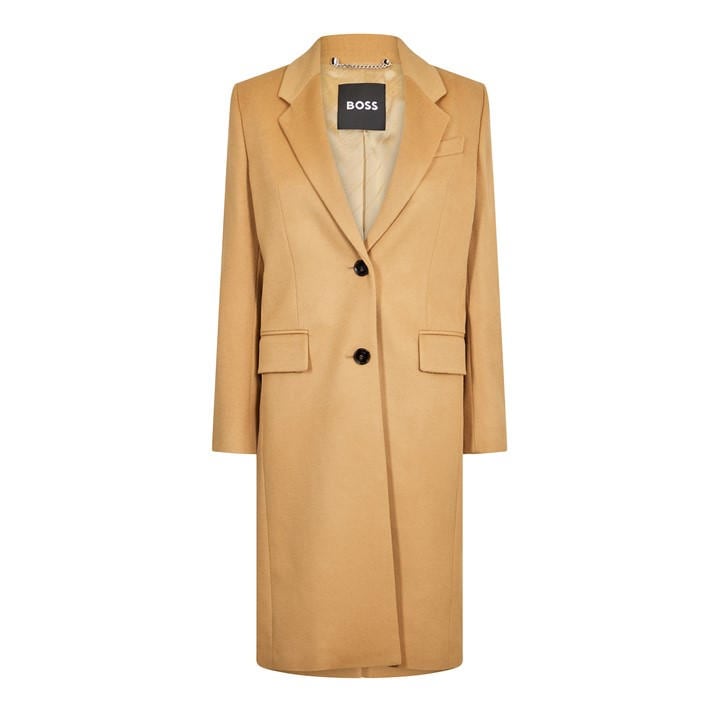 Boss Women's Beige Catara 10244030 01 Overcoat in Size 6, Sports Direct