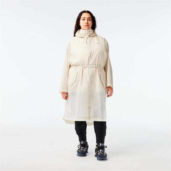 Lacoste Women's Cream Blouson Trench Coat in Size 16, Sports Direct