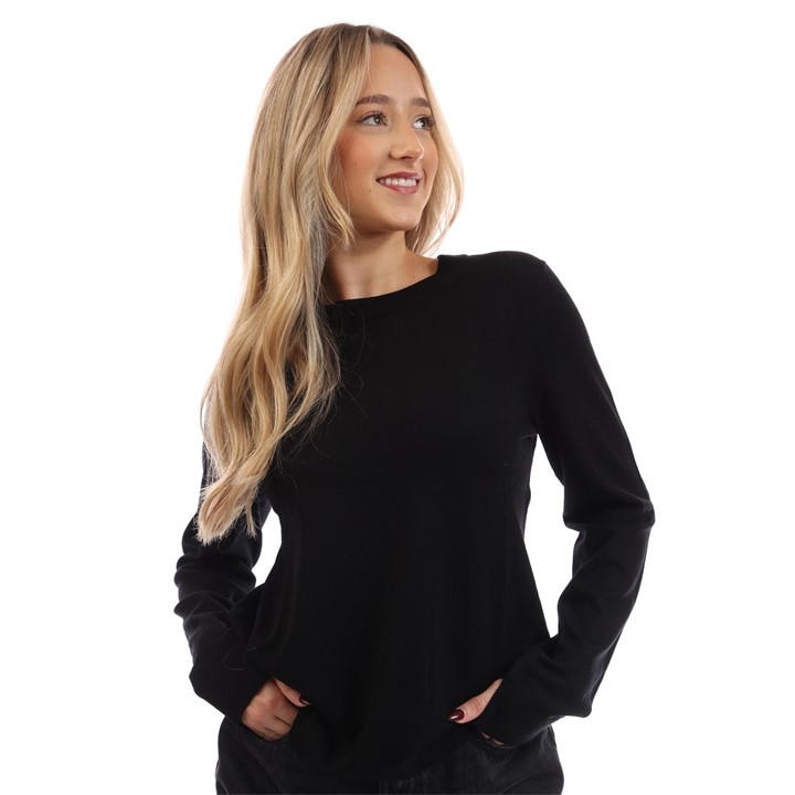 Boss Women's Black Feganasi Crew Sweatshirt in Size 10, Sports Direct