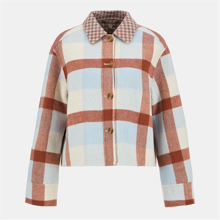Barbour Women's  Robyn Tartan Wool Blend Overshirt in Size 14, Sports Direct