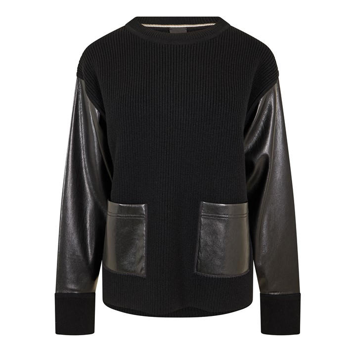 Boss Women's Black Fanalian Crew Sweatshirt in Size 10, Sports Direct