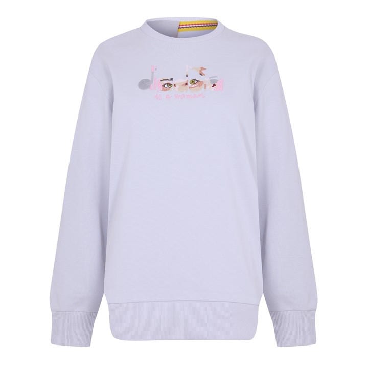 Diadora Women's Grey Eye Crewsweat Crew Sweatshirt in Size 10, Sports Direct