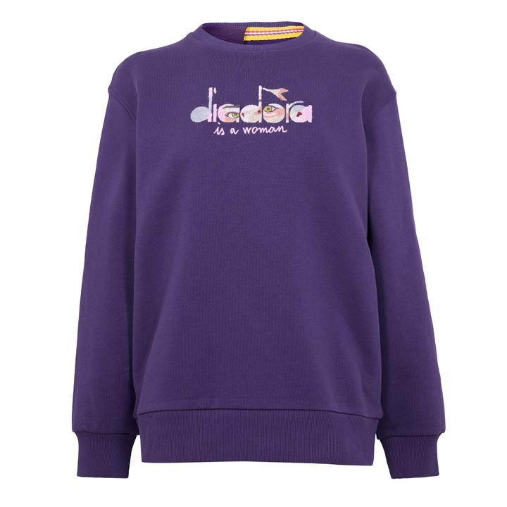 Diadora Women's Purple Eye Crewsweat Crew Sweatshirt in Size 12, Sports Direct