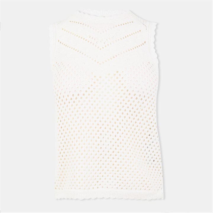 Levis Women's Cream Adrienne Ribbed Knitted Top in Size 10, Sports Direct