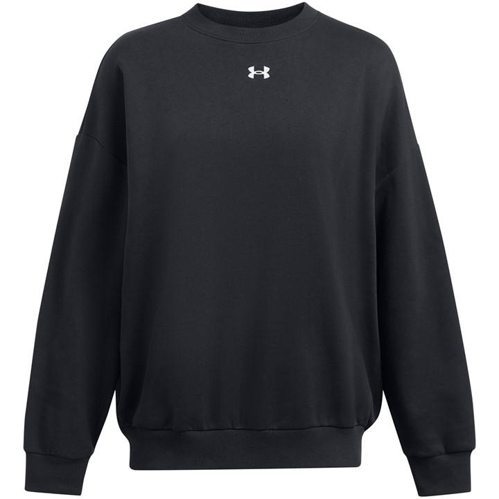 Under Armour Women's Black Rival Fleece Os Crew Sweatshirt in Size 8, Sports Direct